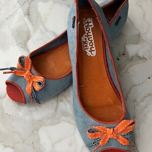 Open toe ballet flats